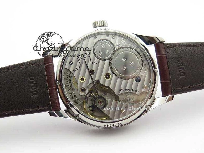 MIROTIME 0511 Sustainable Portuguese IW5444 SS White Dial RG Numbers On Brown Leather Strap A 7256